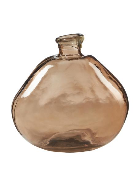 Flessenvaas Dina, Gerecycled glas, GRS-gecertificeerd, Bruin, Ø 33 x H 33 cm