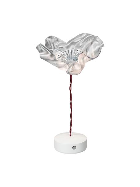 Mobiele dimbare design LED tafellamp Lafleur, Lampenkap: Lentiflex, Lampvoet: kunststof, Stang: koper, Transparant, bruin, Ø 15 x H 26 cm