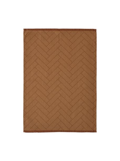 Baumwoll-Geschirrtücher Tiles, 2 Stück, 100% Baumwolle, Brauntöne, B 50 x L 70 cm