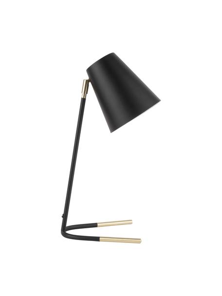 Lampa biurkowa Noble, Czarny, odcienie złotego, S 25 x W 46 cm