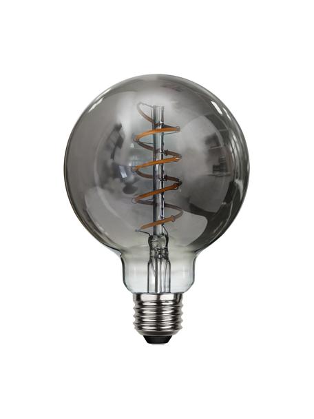 E27 LED lamp, dimbaar, warmwit, 1 stuk, Peertje: glas, Fitting: aluminium, Grijs, Ø 10 x H 14 cm, 1 stuk
