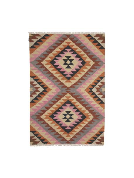 Tapis kilim en laine tissé main Zenda, 100 % laine, Multicolore, larg. 120 x long. 180 cm (taille S)