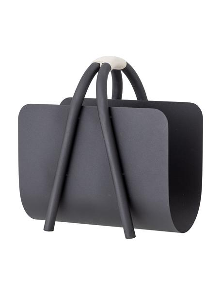Stojak na czasopisma z metalu Eton, Metal powlekany, Czarny, S 33 x W 35 cm