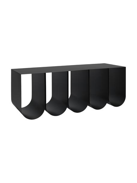 Banc métal noir Curved, Acier, revêtement par poudre, Noir, larg. 110 x long. 42 cm