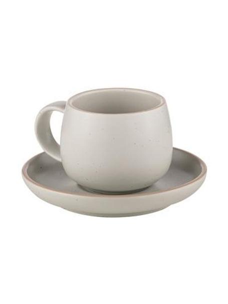Petite tasse avec sous-tasse Nestle, 2 pièces, Grès cérame, Blanc, beige, Ø 7 x haut. 9 cm, 150 ml