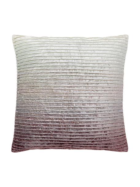 Kussenhoes Hattie met geborduurd patroon, Grijs, B 45 x L 45 cm