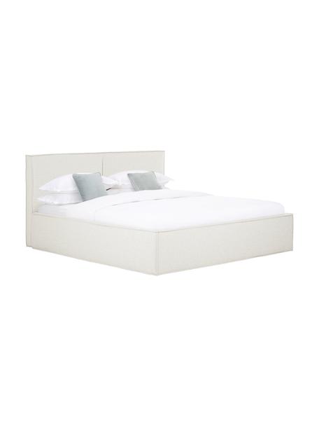 Gestoffeerd bed Dream in crèmewit, Frame: massief grenenhout en pla, Bekleding: polyester (gestructureerd, Geweven stof crèmewit, 180 x 200 cm