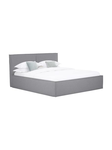 Gestoffeerd bed Dream in donkergrijs, Frame: massief grenenhout en pla, Bekleding: polyester (gestructureerd, Geweven stof donkergrijs, 180 x 200 cm