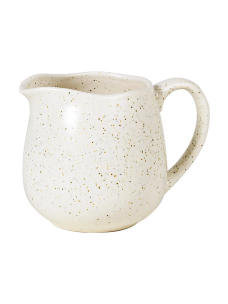 Pot à lait rustique fait main Nordic Vanilla, 300 ml, Grès cérame, Blanc crème, moucheté, Ø 12 cm x haut. 9 cm