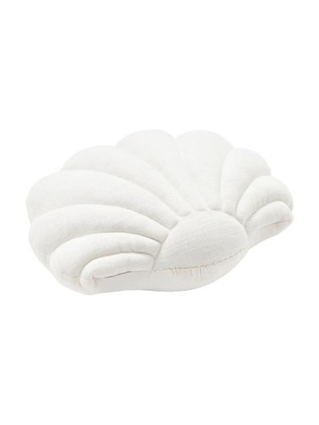 Linnen kussen Shell in schelp vorm, Crèmewit, B 34 x L 38 cm