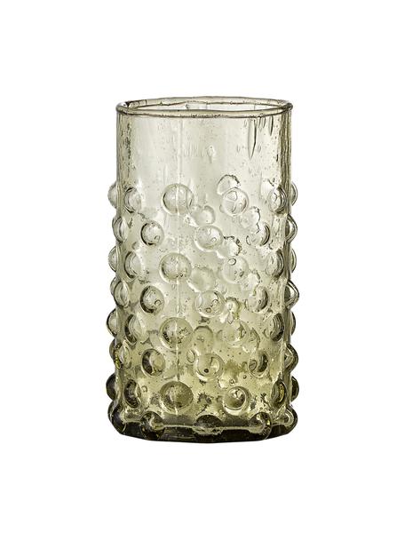 Vasos de vidrio reciclado Freja, 6 uds., Vidrio, reciclado, Verde, Ø 7 x Al 12 cm, 250 ml