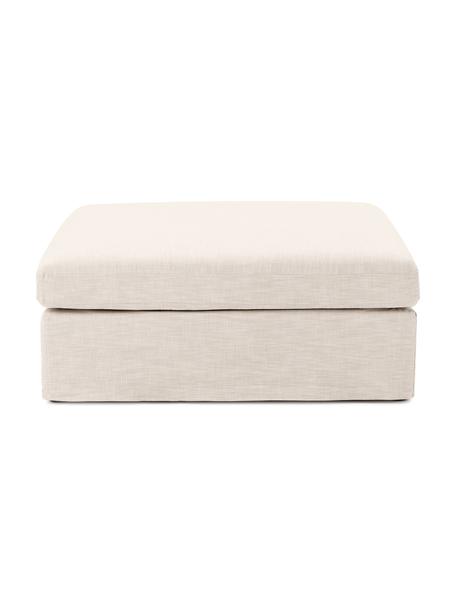 Poggiapiedi da divano in tessuto beige Russell, rivestimento in cotone sfoderabile, Rivestimento: 100% cotone Con 50.000 ci, Struttura: legno di pino massiccio c, Piedini: plastica, Tessuto beige, Larg. 103 x Alt. 43 cm
