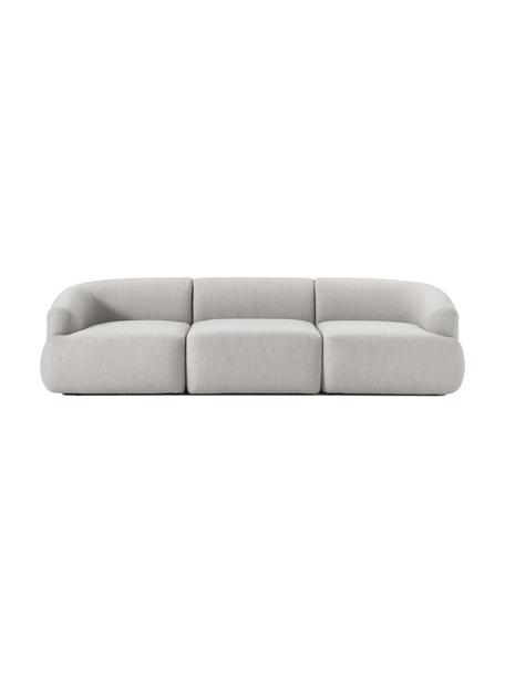Modulaire bank Sofia (3-zits), Bekleding: 100 % polypropyleen, Frame: sparrenhout, spaanplaat, , Poten: kunststof, Geweven stof lichtgrijs, B 273 x H 103 cm