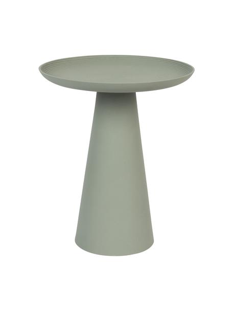 Tavolino rotondo in metallo color khaki Ringar, Alluminio verniciato a polvere, Khaki opaco, Ø 35 x Alt. 42 cm
