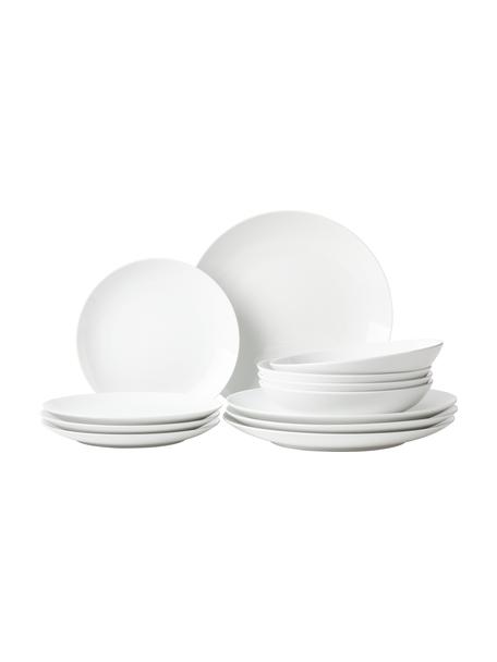 Service de table en porcelaine Delight Modern, 4 personnes (12 élém.), Porcelaine, Blanc, 4 personnes (12 élém.)