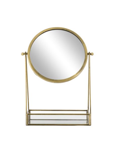 Kosmetikspiegel Lara, Rahmen: Metall, beschichtet, Spiegelfläche: Spiegelglas, Messingfarben, B 22 x H 34 cm