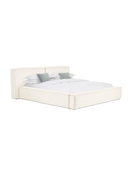 Polsterbett Lennon mit Stauraum, Bezug: 100% Polyester Der hochwe, Gestell: Massives Kiefernholz, FSC, Füße: Holz, FSC-zertifizert, Ku, Webstoff Beige, B 140 x L 200 cm
