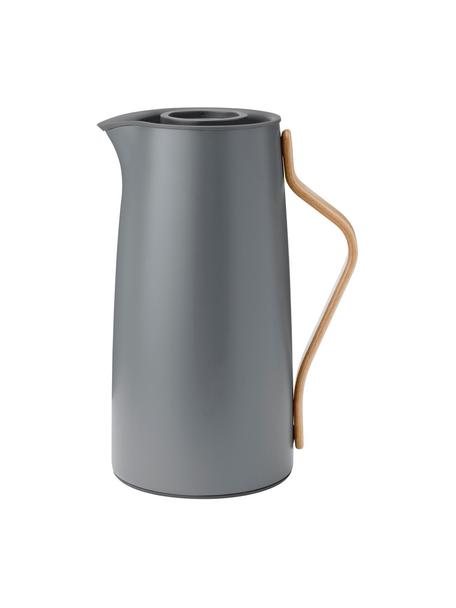 Isolierkanne Emma matt als Sonderedition, 1.2 L, Korpus: Edelstahl, Beschichtung: Emaille, Griff: Buchenholz, Grau, matt, 1.2 L