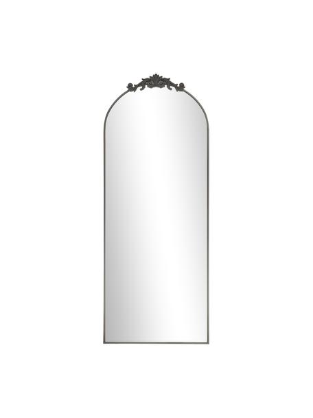 Specchio barocco pendente con cornice in metallo nero Saida, Cornice: metallo rivestito, Superficie dello specchio: lastra di vetro, Nero, Larg. 65 x Alt. 169 cm