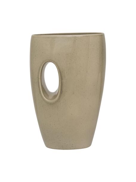 Vase fait main céramique Dappled, Céramique, Beige, Ø 22 x haut. 34 cm