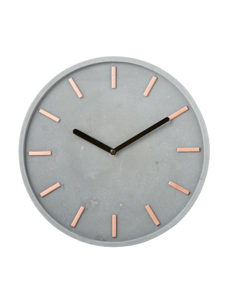 Nástěnné hodiny Gela, Šedá, měděná, Ø 28 cm