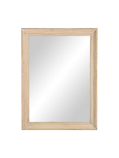Obdélníkové nástěnné zrcadlo s dřevěným rámem Tiziano, Béžová, Š 60 cm, H 4 cm