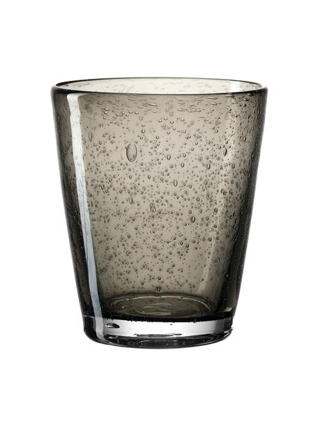 Wassergläser Burano mit Lufteinschlüssen, 6 Stück, Glas, Dunkelgrau, Ø 9 x H 19 cm, 330 ml