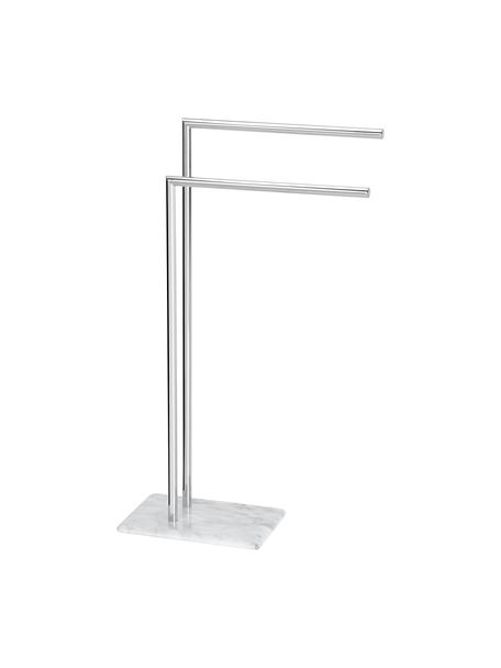 Portasciugamani Alperton, Asta: metallo, Cromato, bianco, marmorizzato, Larg. 30 x Alt. 83 cm