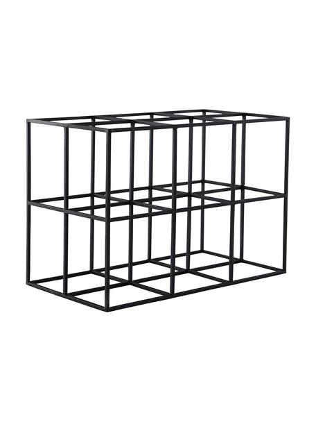 Stojak na wino na 6 butelek Vinnie, Metal lakierowany, Czarny, S 37 x W 25 cm