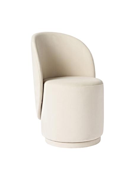 Fluwelen gestoffeerde stoel Zeyno, Fluweel (100% polyester), Fluweel gebroken wit, B 54 x H 82 cm