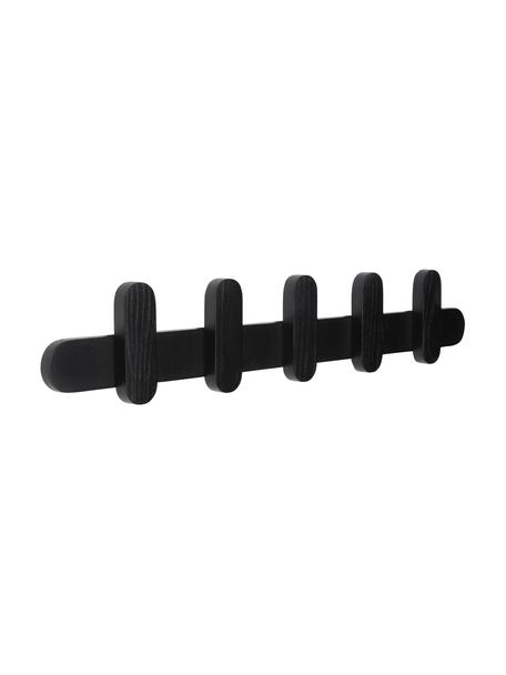 Wandgarderobe Merry aus Eschenholz, 100 % Eschenholz, FSC-zertifiziert, Schwarz, B 80 x H 14 cm