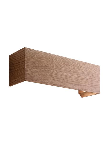 Applique a LED in legno Badia, Paralume: legno di quercia, Legno di quercia, Larg. 38 x Alt. 12 cm