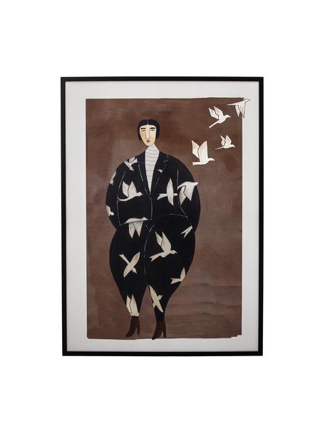 Digitálna tlač s rámom Bologna, Čierna, hnedosivá, biela, Š 52 x V 72 cm
