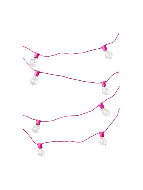 Outdoor LED-Lichterkette Allegra, 800 cm, 10 Lampions, Kunststoff, Pink, B 800 x H 12 cm