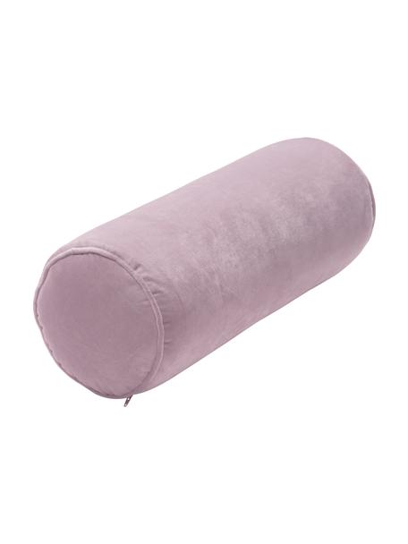 Geborduurde katoenen kussenhoes Bardia, Oudroze, Ø 18 x L 50 cm