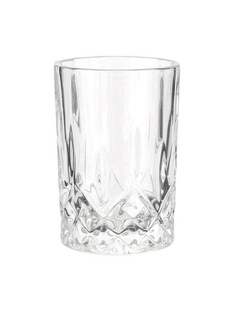 Bicchieri con motivo in rilievo Harvey 4 pz, Vetro, Trasparente, Ø 4 x Alt. 6 cm