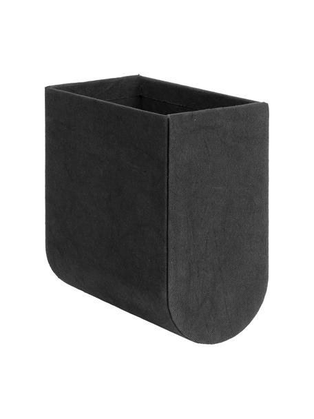 Boîte de rangement artisanale Curved, Noir, larg. 12 x haut. 22 cm