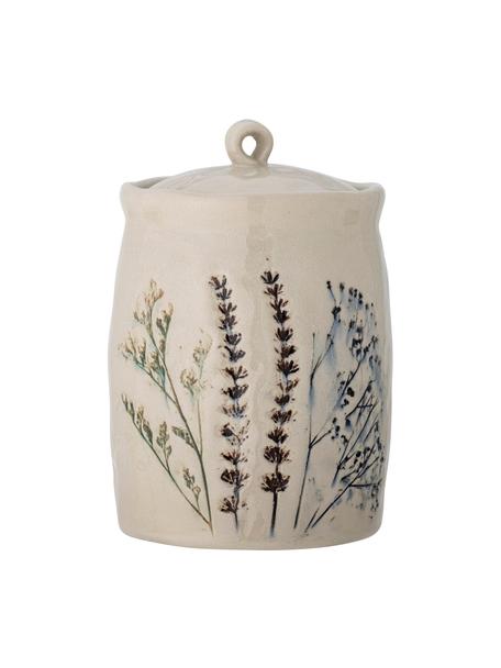 Ręcznie wykonany pojemnik do przechowywania Bea, Kamionka, Beżowy, Ø 12 x W 21 cm