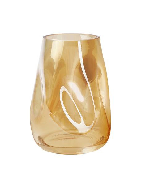 Ručně foukaná skleněná váza Luster, Foukané sklo, Šampaň, Ø 18 cm, V 26 cm