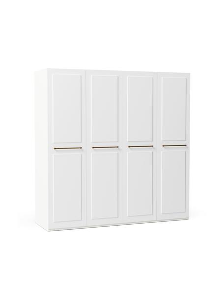 Modularer Drehtürenschrank Charlotte in Weiß mit 4 Türen, verschiedene Varianten, Korpus: Spanplatte, melaminbeschi, Weiß, B 200 x H 200 cm, Basic Interior