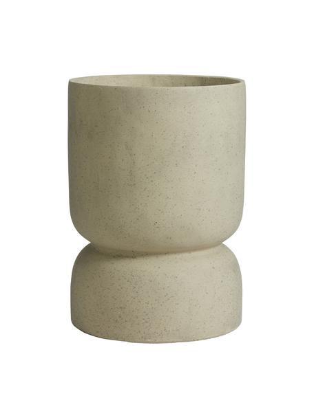 Vaso grande in forma organica Anjonu, Cemento, Beige, Ø 28 x Alt. 40 cm