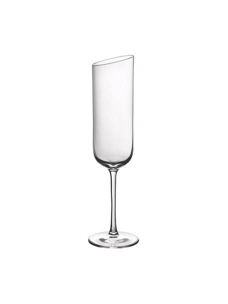 Champagneglazen NewMoon in transparant, 4 stuks, Glas, Transparant, Ø 5 x H 23 cm, 170 ml