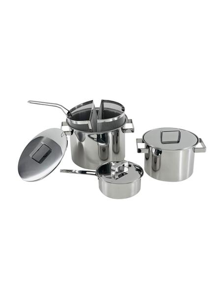 Roestvrijstalen kookpannen Design Plus, set van 7, Roestvrij staal 18/10, Zilverkleurig, Set met verschillende formaten