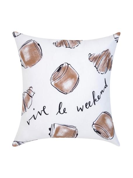 Poszewka na poduszkę Croissant od Kery Till, 100% bawełna, Biały, brązowy, S 40 x D 40 cm