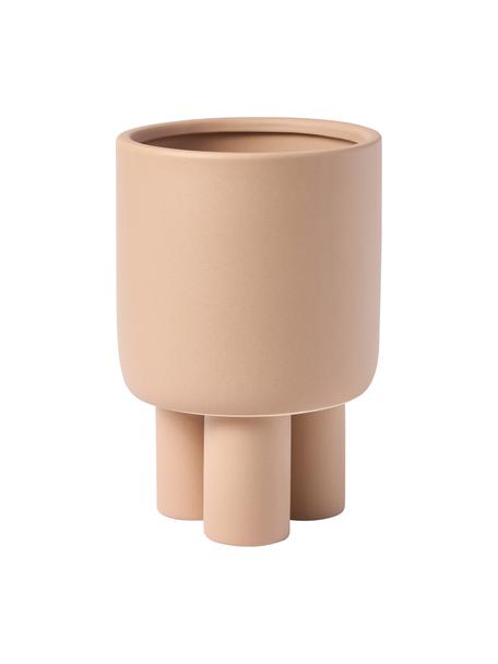 Osłonka na doniczkę z ceramiki Tilla, Ceramika, Beżowy, Ø 16 x W 23 cm