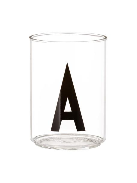 Designová sklenice Personal (varianty od A do Z), Borosilikátové sklo, Transparentní, černá, Sklenice F, 300 ml