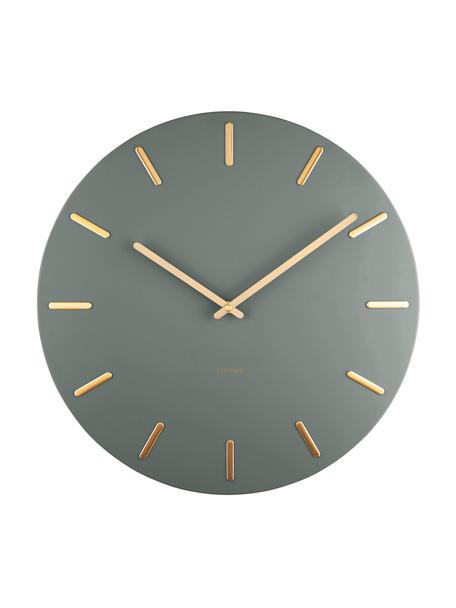 Nástenné XL hodiny Charm, Potiahnutý kov, Zelená, Ø 45 cm