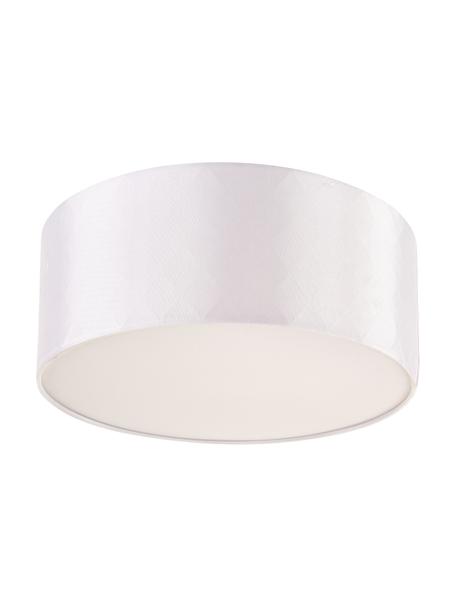 Plafondlamp Bendir met reliëf, Lampenkap: 80 % polyester, 20 % kato, Gebroken wit, Ø 38 x H 15 cm
