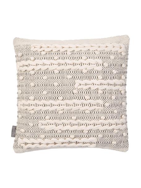 Polštář s uzlovým vzorem v boho stylu Tissa, Bavlna, Krémová, Š 45 cm, D 45 cm