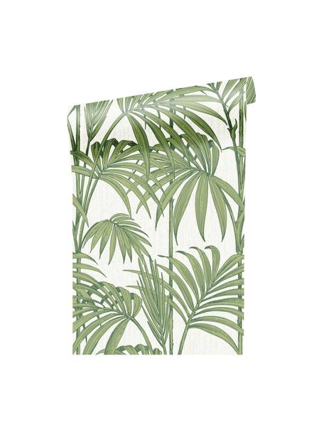 Carta da parati Honolulu, Carta, Verde, bianco, Larg. 52 x Lung. 1005 cm
